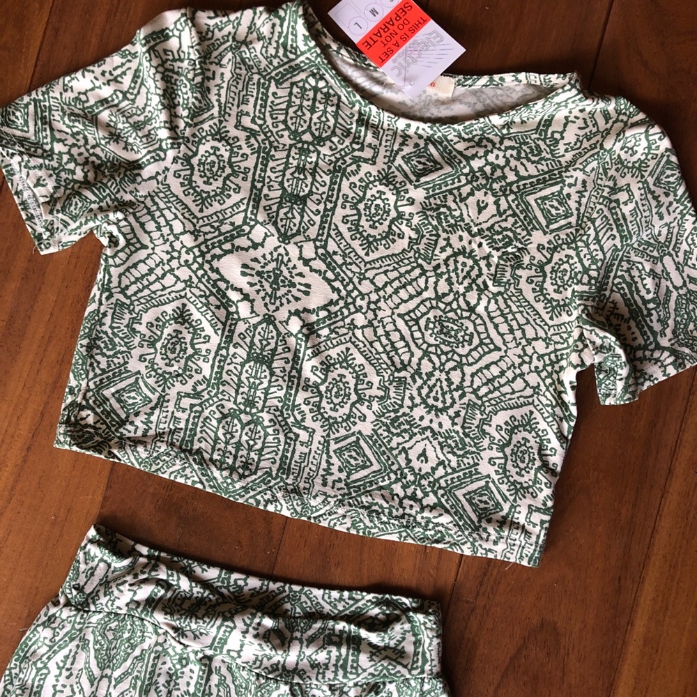 Printed maxi skirt set from boutique.
